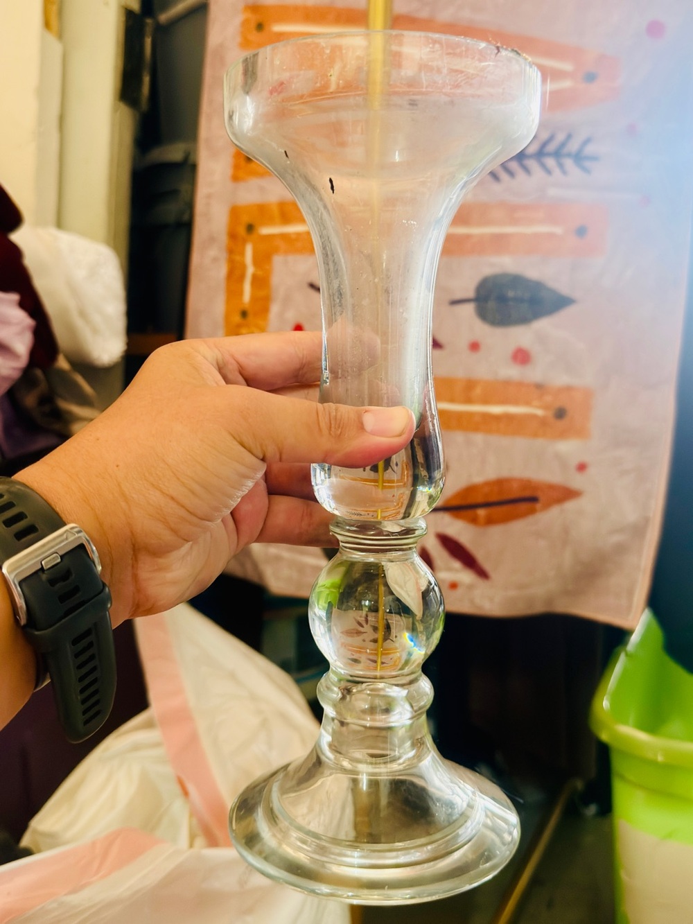 Clear Glass Decorative Candle Holder - Clear